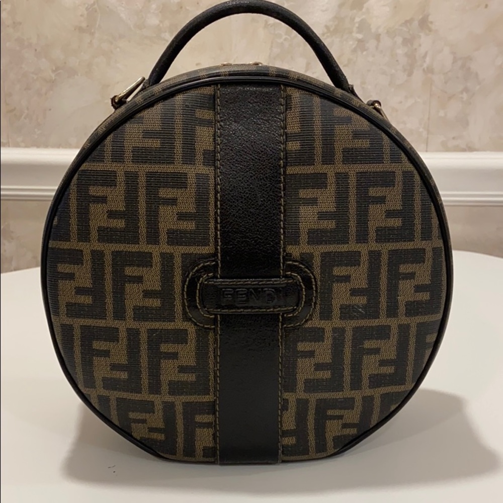 Fendi Vintage Zucca Round Hat Box Handbag